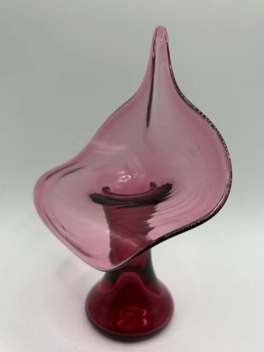Vintage Jack in the Pulpit Hand Blown Art Glass Vase Vessel Tableware Decor